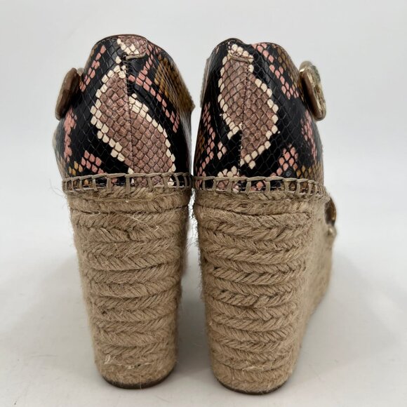 Marc Fisher Pink Yellow Snakeskin Print Wedges | Size 9.5 - Picture 9 of 10